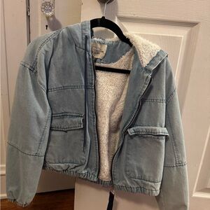 Light Blue Denim Jacket with Sherpa Lining